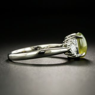 Estate Cat's-Eye Chrysoberyl Platinum Diamond Ring