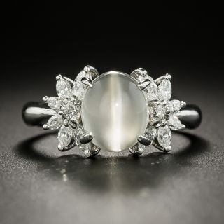 Estate Cat's-Eye Moonstone and Diamond Ring - 4
