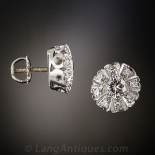 Estate Cathy Waterman Diamond Cluster Earrings