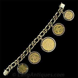 Estate Charm Bracelet Featuring  American Gold Coins