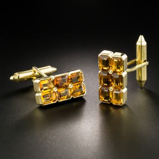 Estate Citrine Cuff Links - 2