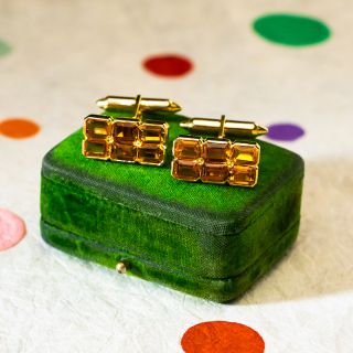 Estate Citrine Cuff Links