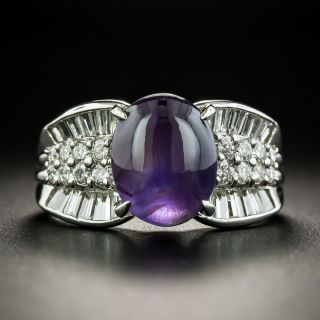Estate Color Change Star Sapphire and  Diamond Ring