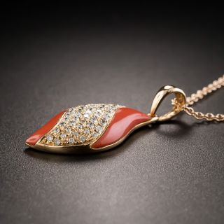 Estate Coral and Diamond Drop