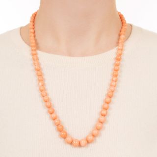 Estate Coral Bead Necklace 