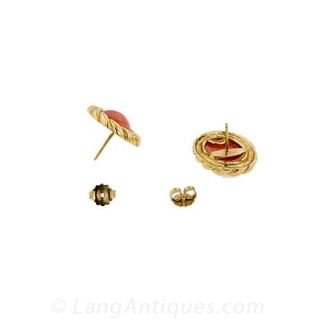 Estate Coral Earrings