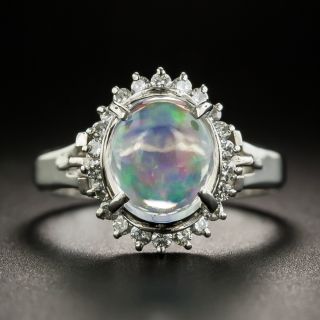 Estate Crystal Opal and Diamond Ring - 1