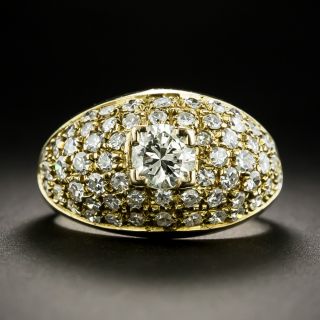 Estate Diamond .45 Carat Center Diamond Pavé Ring  - 1