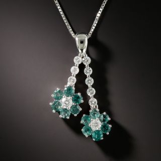 Estate Diamond and Alexandrite Negligee Daisy Pendant - 2