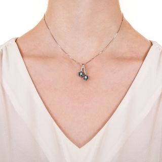 Estate Diamond and Alexandrite Negligee Daisy Pendant