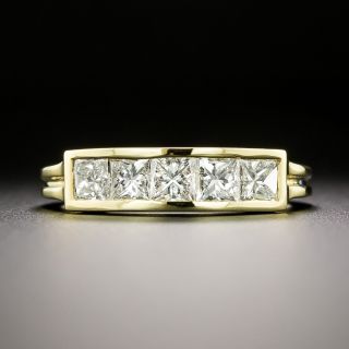 Diamond and Enamel Wedding Band - 4