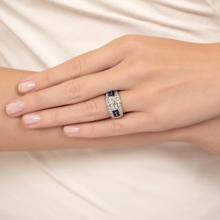 Estate Diamond And Sapphire Band Ring