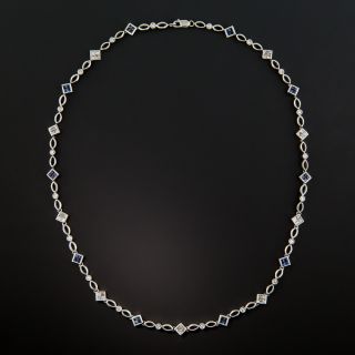 Estate Diamond and Sapphire Chain Necklace