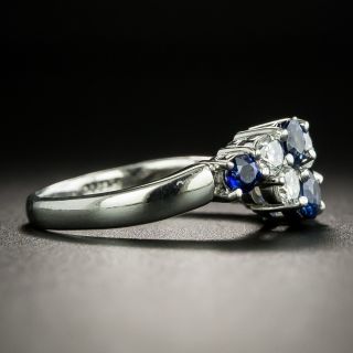 Estate Diamond And Sapphire Wave Band Ring