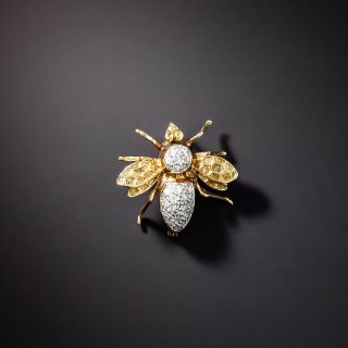 Estate Diamond Bee Brooch - 1