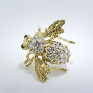 Estate Diamond Bee Pin