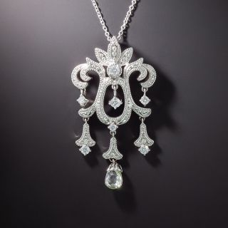 Estate Diamond Briolette Girandole Pendant  - 2