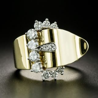 Estate Diamond Buckle Ring - 2