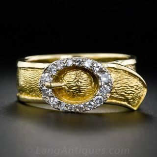Estate Diamond Buckle Ring