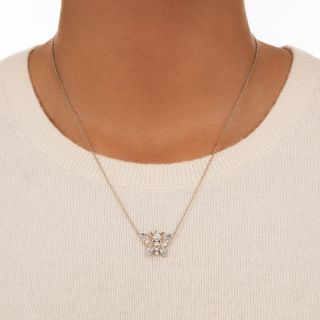 Estate Diamond Butterfly Pendant