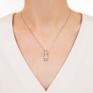  Estate Diamond Channel Pendant