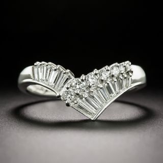 Estate Diamond Chevron Band Ring - 2