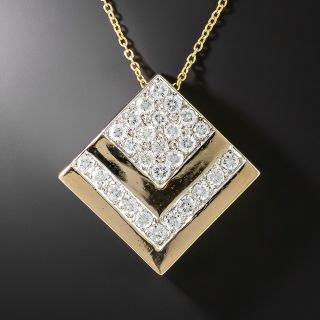 Estate Diamond Chevron Pendant - 2