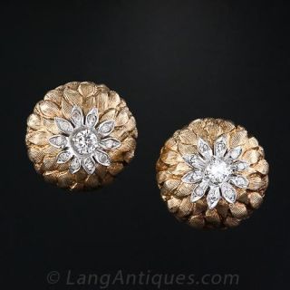 Estate Diamond Clip Earrrings