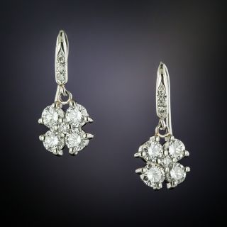 Estate Diamond Clover Earrings - 2