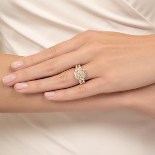 Estate Diamond Cluster 'Cigar Band' Ring
