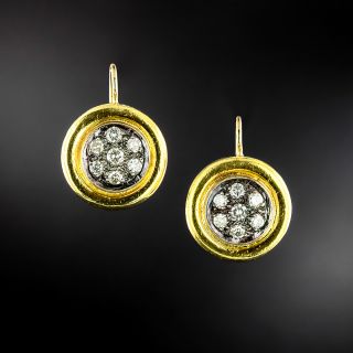 Estate Diamond Cluster Drop Earring  - 2