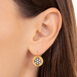 Estate Diamond Cluster Drop Earring 