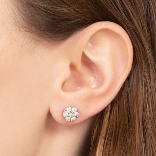 Estate Diamond Cluster Earrings