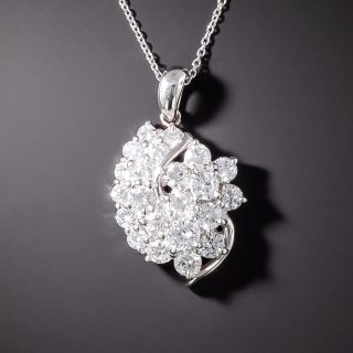 Estate Diamond Cluster Pendant - 3