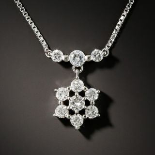 Estate Diamond Cluster Pendant - 2
