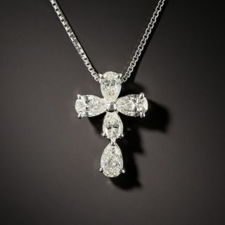 Estate Diamond Cross Pendant - 2