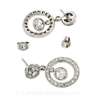 Estate Diamond Drop Earrings