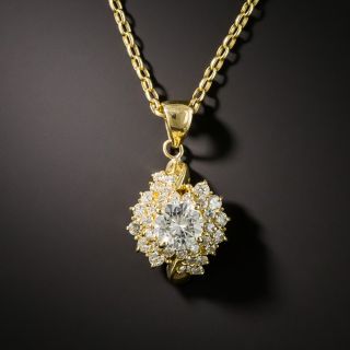 Estate Diamond Drop Necklace - 1