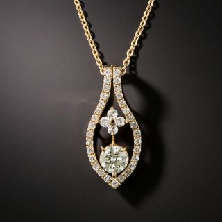 Estate Diamond Drop Necklace - 1