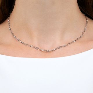 Estate Diamond Fancy Link Chain