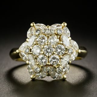 Estate Diamond Floral Cluster Ring - 2