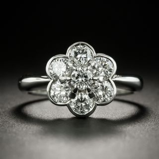 Estate Diamond Flower Cluster Ring  - 2