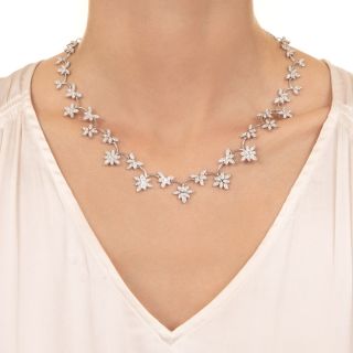 Estate Diamond Flower Necklace