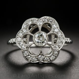 Estate Diamond Flower Ring - 1