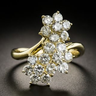 Estate Diamond Flower Spray Ring - 1