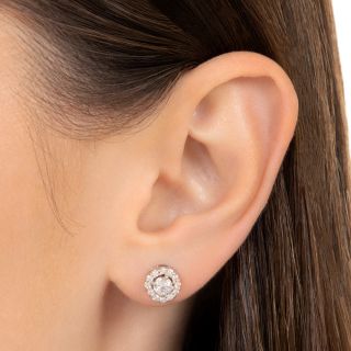 Estate Diamond Halo Earrings 