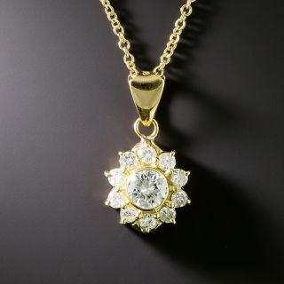 Estate Diamond Halo Pendant - 2