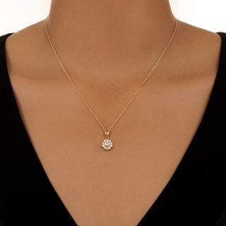 Estate Diamond Halo Pendant