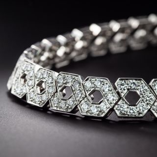 Estate Diamond Link Necklace and Earrings - 3