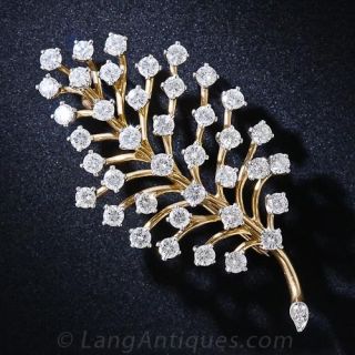 Estate Diamond Pin and Earring Suite